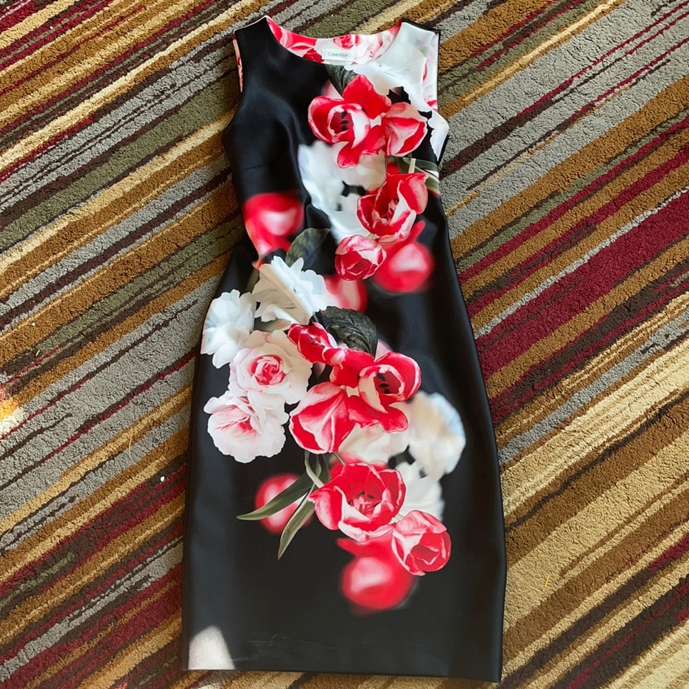 Calvin Klein Fitted Midi Dress